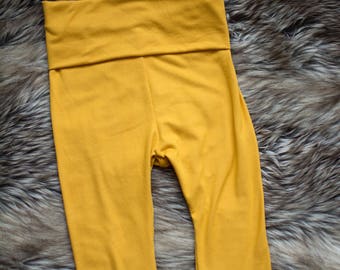 Legging baby-toddler - progressive - 3/4 pants - capri - mustard