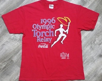 Vintage 1996 Olympic Torch Relay Coca Cola T-shirt size Large