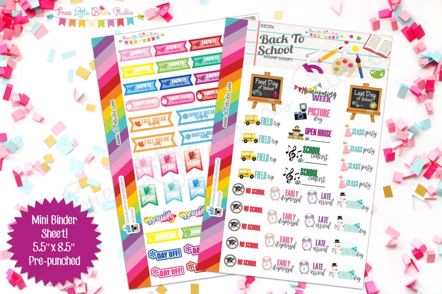 Back to School Teacher Planner Stickers BS228ab For your