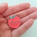 B GRADE / second sale | NEON just peachy peach Soft enamel pin | Lapel pin- | Peach Brooch | Cute pin