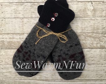Sweater Mittens, Up-cycled Mittens, Mittens from Sweaters, Felted Wool Mittens, Repurposed Mittens, Valentine Gift, Wool Mitts