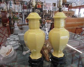Canary Yellow Ceramic Lamps