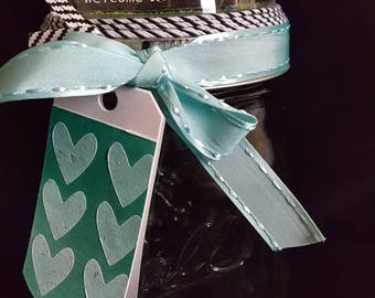 Mason Jar Gift Container--Hand made Diorama for New Baby Boy