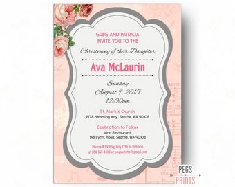baptism invites girl baptism invitation girl elephant