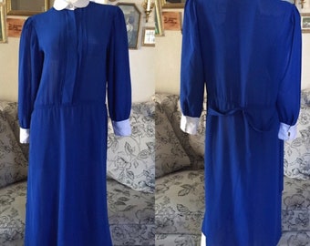 Vintage Color Block Dress Size: 6