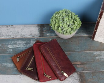 Ladies Leather Ziparound Wallet, Leather Purse