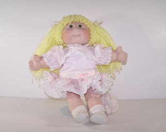 Porcelain Soft Sculpture Cabbage Patch Kids Doll Girl Signed Xavier Roberts 1985