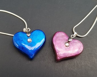 Metallic Crystal Heart Necklace