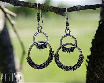 Outstanding long silver. Tribal jewelry.