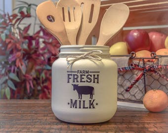 Rustic Farmhouse Utensil Holder, Home Decor, Farmhouse Decor, Rustic Decor, Vintage Decor, Country Decor, Country Kitchen, Rustic Kitchen