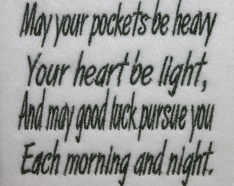 Machine Embroidery File ONLY Irish Blessings Saying St Patrick's Day Pot of Gold Rainbow