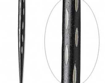 Bone Hair Stick, Black Hair Stick, 4.5" long, 2 each, D699