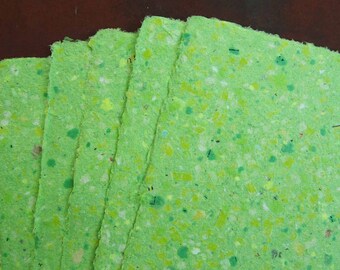 Handmade Recycled Paper - Bright Green