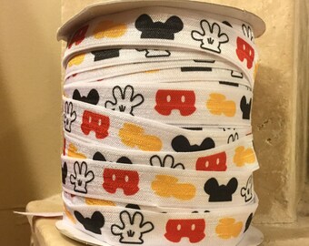 4.75 YDS Mickey Body Parts Elastic Ribbon FOE **REMNANT**