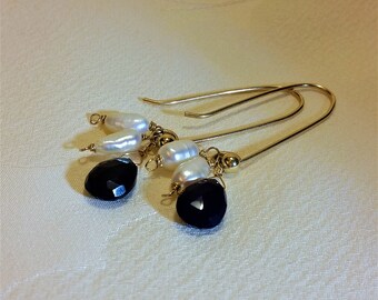Purple Chalcedony Earrings, Chalcedony Pearl Earrings, Purple Earrings, Chalcedony Earrings