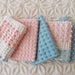 Vintage Chenille Fabric Mini Sets - Morgan Jones pink, blue & white - Five 12" x 18" pieces - 100-445