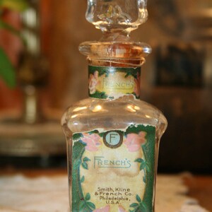 Vintage Perfume Bottle "French's" with Floral Label