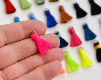 Tassels Mini Tassels Jewelry Tassels Small Tassels Earring Tassels for Jewelry Bracelet Tassels CHOOSE YOUR COLORS, 6 Pack, BS15