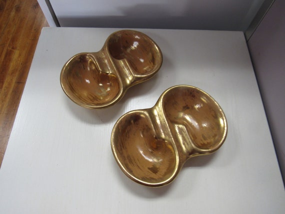 Two Stangl Ashtrays Granada Gold