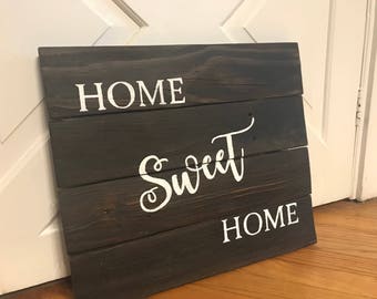 Home Sweet Home Hand Painted Wood Sign