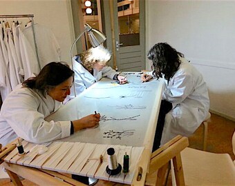 Atelier Embroidery Frame, Haute Couture Embroidery, Lesage Embroidery, Lesage, Lunéville Embroidery, Atelier Tool, Tailor, Seamstress