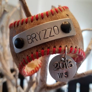 Chicago Cubs Bryzzo Baseball Cuff Bracelet - Rizzo and Bryant - World Series 2016 - Cubs Team Jewelry - Team Spirit Wear