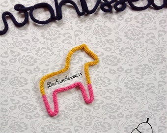 Dala horse in knitting / Scandinavian decor / Swedish horse