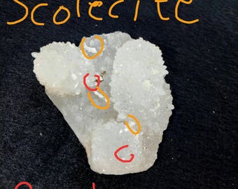 Spirit Quartz Cluster With Raw Scolecite Mineral Peace of Mind, Clear & Cleanse the Body 65 Grm