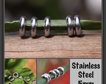 20 Stainless Steel Dread Rings Dreadlock Beads 5mm Hole (3/16 Inch)