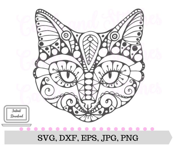 Download Cat Mandala SVG Cat SVG Cat Mandala Clipart Instant