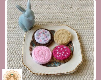 Play Cookies, Play Biscuits, Pretend Cookies, Pretend Biscuits, Crochet Cookies, Crochet Biscuits, Children's Pretend Food, Kids Play Food