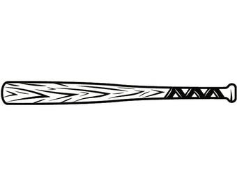 Baseball Bat #2 Wood Stick Ball Sports League Equipment Team Game Field Logo .SVG .EPS .PNG Digital Clipart Vector Cricut Cut Cutting File