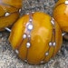 Handmade Glass Lampwork Beads, focal filler art bead Mustard Yellow/Pure Silver 11mm round