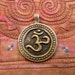 Brass Om Pendant from India - 1 1/4 Inches - 32 mm