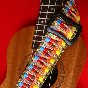 Hawaii Woven Ukulele Strap Adjustable Cotton Ukulele Shoulder Strap Colorful Ukulele Accessories fits for all Size Ukulele