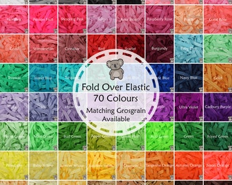Fold Over Elastic 70 Colours 15mm (5/8") Soft Shiny Baby Headband Tutu FOE