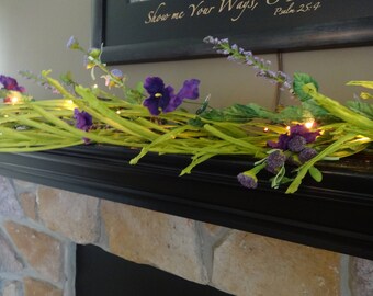 Spring Garland, Easter Garland, Purple Grass Garland, Summer Garland, Mantle Garland, Easter Garland, Fireplace Garland, Swags By Kari