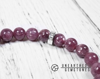 AAA Lepidolite Bracelet - Rare Gemstone Bracelet, Beaded Bracelet, Lavender Jewelry, Gemstone Jewelry, Lepidolite Jewelry
