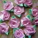 Pink Satin Ribbon Roses - Spring Time Destash for Altered Art - Two Dozen