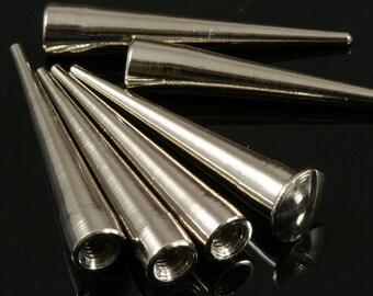3 pcs Nickel Plated Brass Long Spike 7x39 mm 9/32" x 1 9/16" finding studs industrial design (with brass bolt ) CSC1086