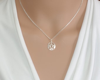 Lotus necklace Silver lotus Lotus flower Lotus charm Yoga jewelry Yoga necklace Lotus flower jewelry