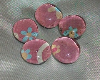 Small Flower Glass Marble Magnets