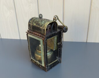 Railway Lamp // Vintage French Lamp // French SNCF lamp // Brass and Glass lamp // French Railway // Acetylene Lamp // Train Lamp or light