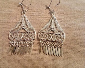 Taxco Mexico Sterling Silver 925 Filigree Earrings