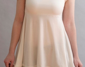 Candice Tank Top in Ivory with Organic Linen Lace
