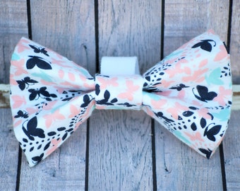 Butterfly Garden Dog Bow Tie