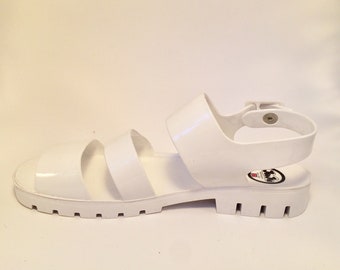 90s White Jelly Sandals