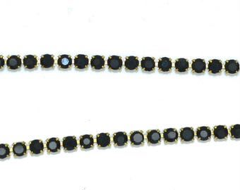 stunning black 03mm rhinestone chain 50 cm