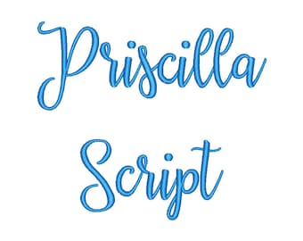 SALE!! Priscilla Script Embroidery Font Machine Embroidery Monogram Font Designs 5 Size Bx Embroidery Fonts - INSTANT DOWNLOAD