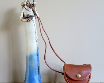 Dads Grads Sale Coach British Tan Leather Mini Belt Bag Cross Body Shoulder # 9826- Made in U.S.A - Very Good Condition